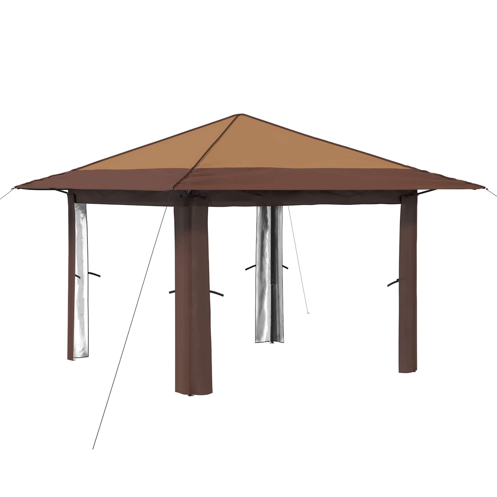 Gazebo zonder Zijwand Beige en Bruin image 2