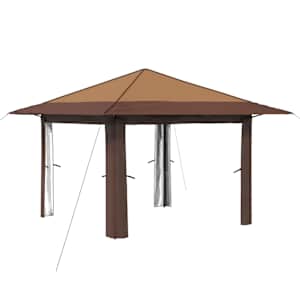 vidaXL Gazebo ilma k&uuml;lgseinata 3,3 x 3,3 m Bež ja pruun
