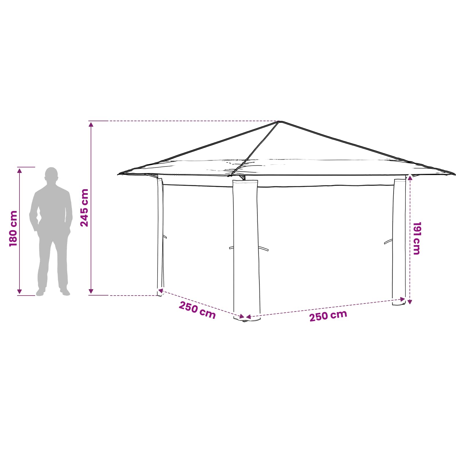 Gazebo zonder Zijwand Beige en Bruin image 13