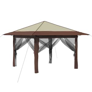 vidaXL Gazebo nelja k&uuml;lgseina ka Kreem ja pruun