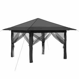vidaXL Gazebo nelja k&uuml;lgseina ka 3,3 x 3,3 m Helehall ja antratsiit