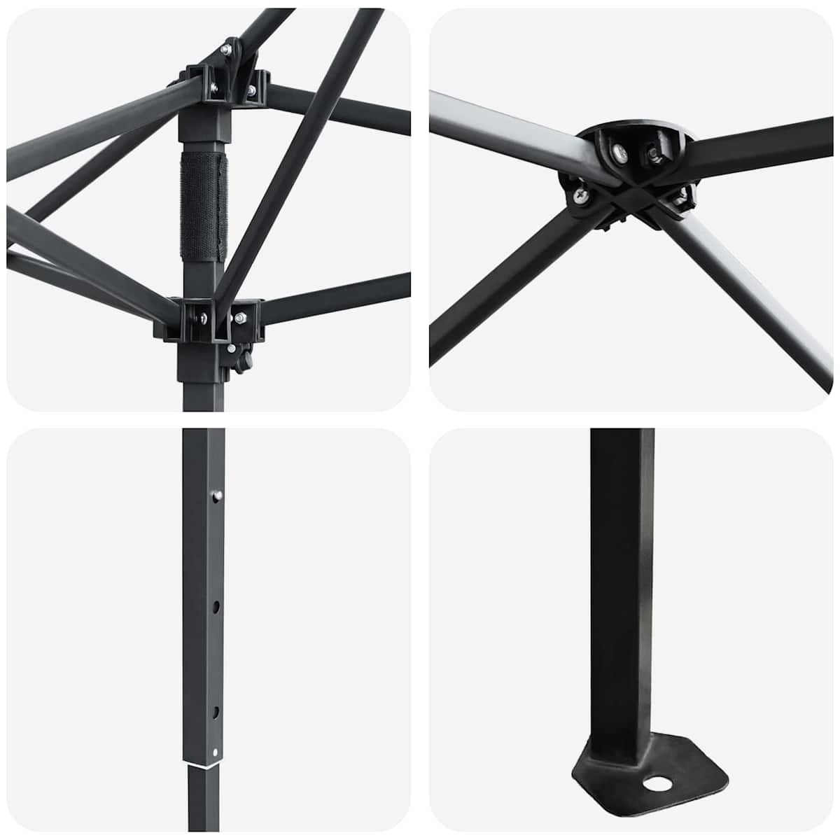Gazebo med 4 Sider 3,3 x 3,3 m - Billede 8