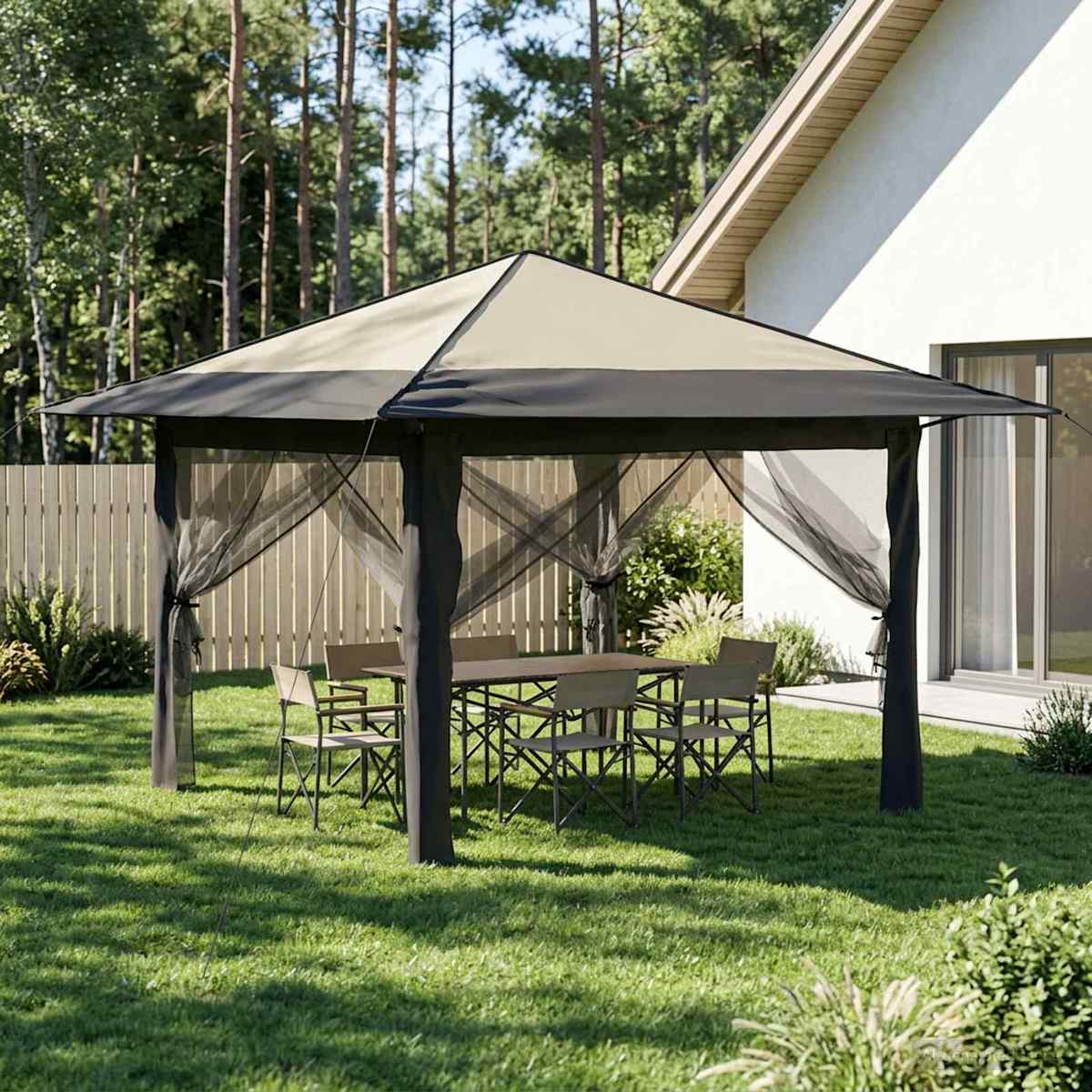 Gazebo med 4 Sider 3,3 x 3,3 m