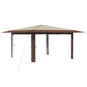 vidaXL Gazebo ilma k&uuml;lgseinata 4 x 4 m Kreem ja pruun