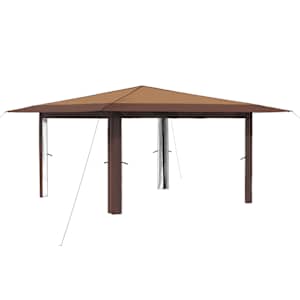 vidaXL Gazebo ilma k&uuml;lgseinata 4 x 4 m Bež ja pruun
