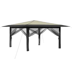 vidaXL Gazebo 4 k&uuml;lgseinaga 4 x 4 m Kreem ja antriit