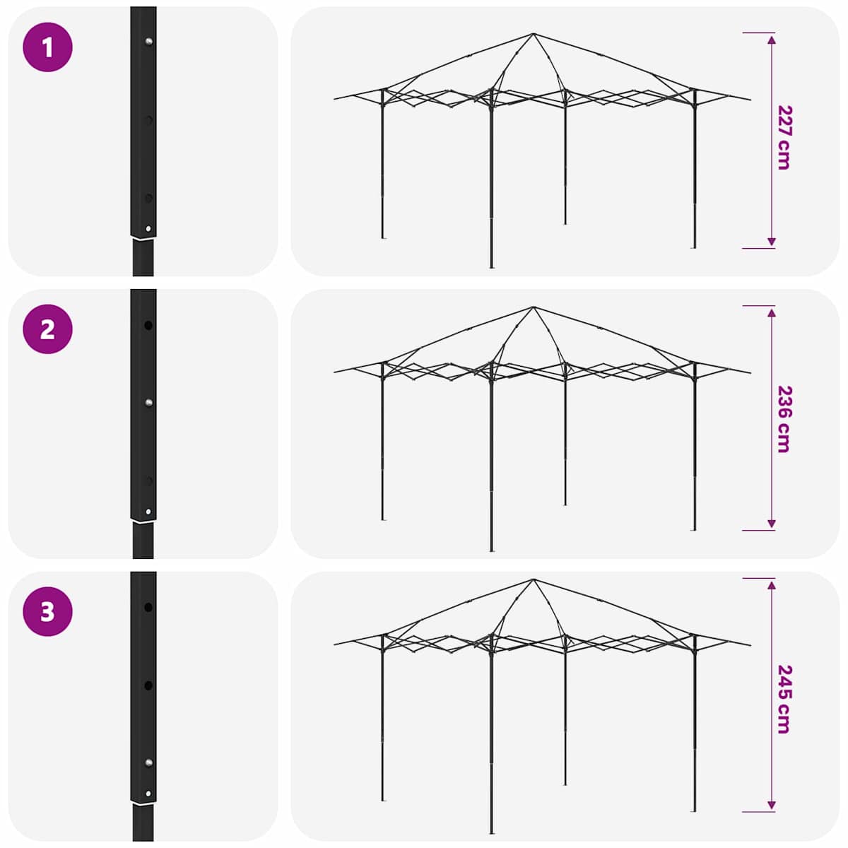 Gazebo med 4 Sider 4 x 4 m - Billede 10