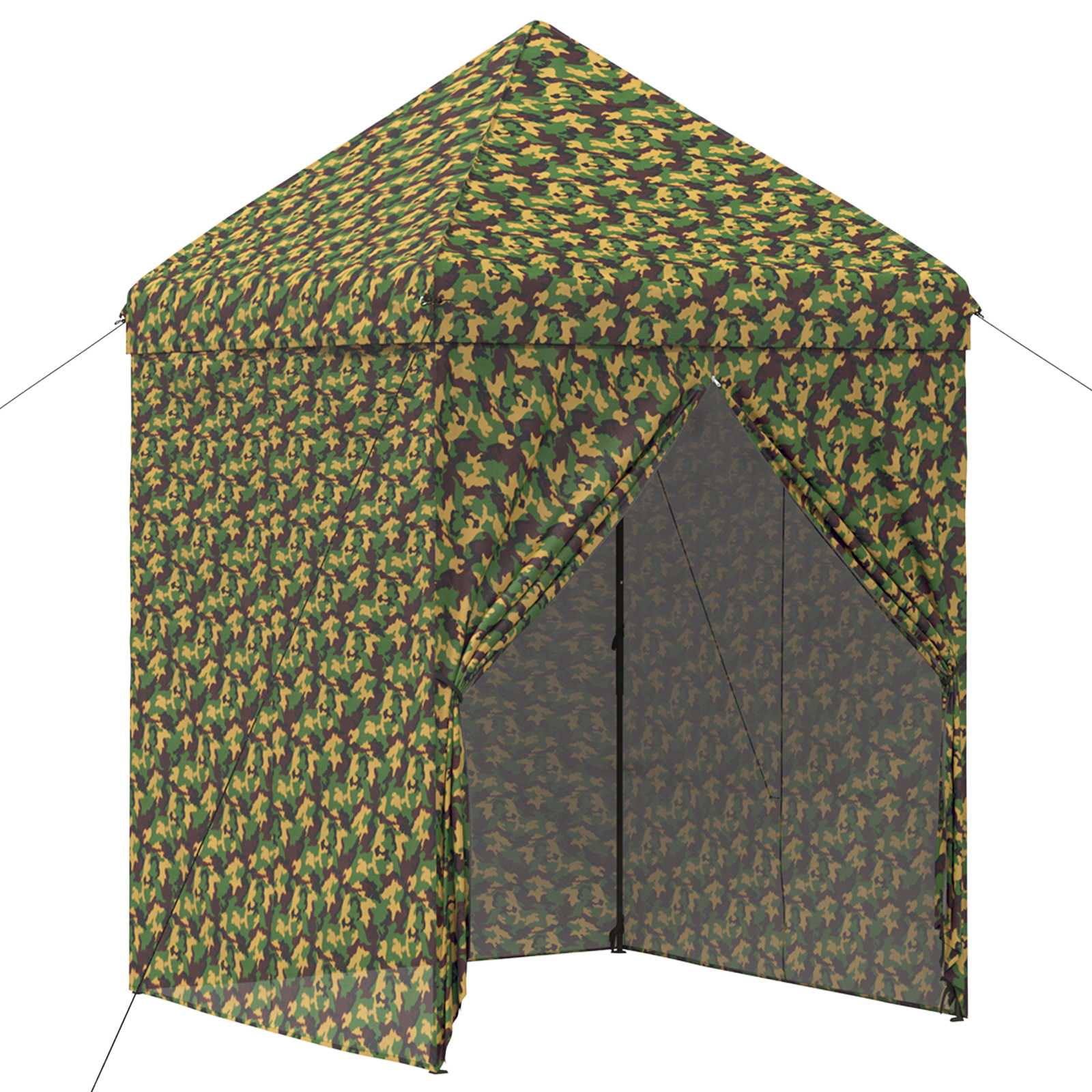 Tent met 4 Zijwanden 2 x 2 m Leger Camouflage image 2