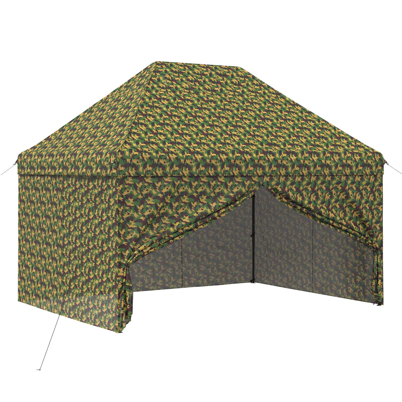 Tent met 4 Zijwanden 3 x 4 m Leger Camouflage image 2