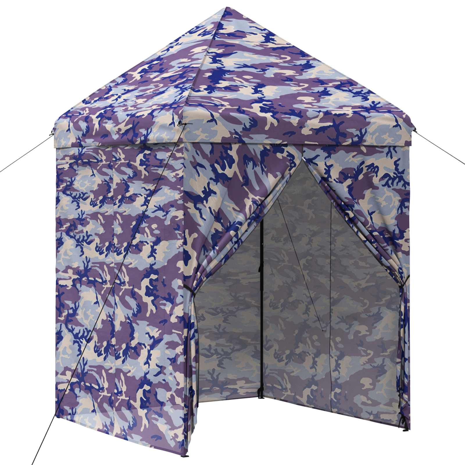 Pop-up Gazebo met 4 Zijwanden 2,9 x 2,9 m Blauw Camouflage image 2