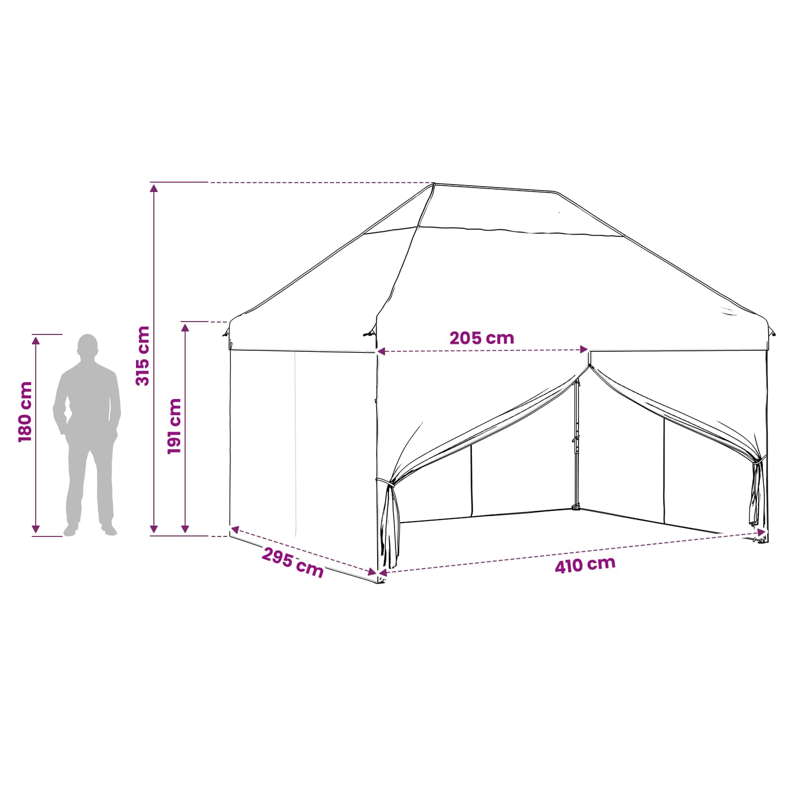 Pop-up Gazebo met 4 Zijwanden 2,95 x 4,1 m Blauw Camouflage image 14