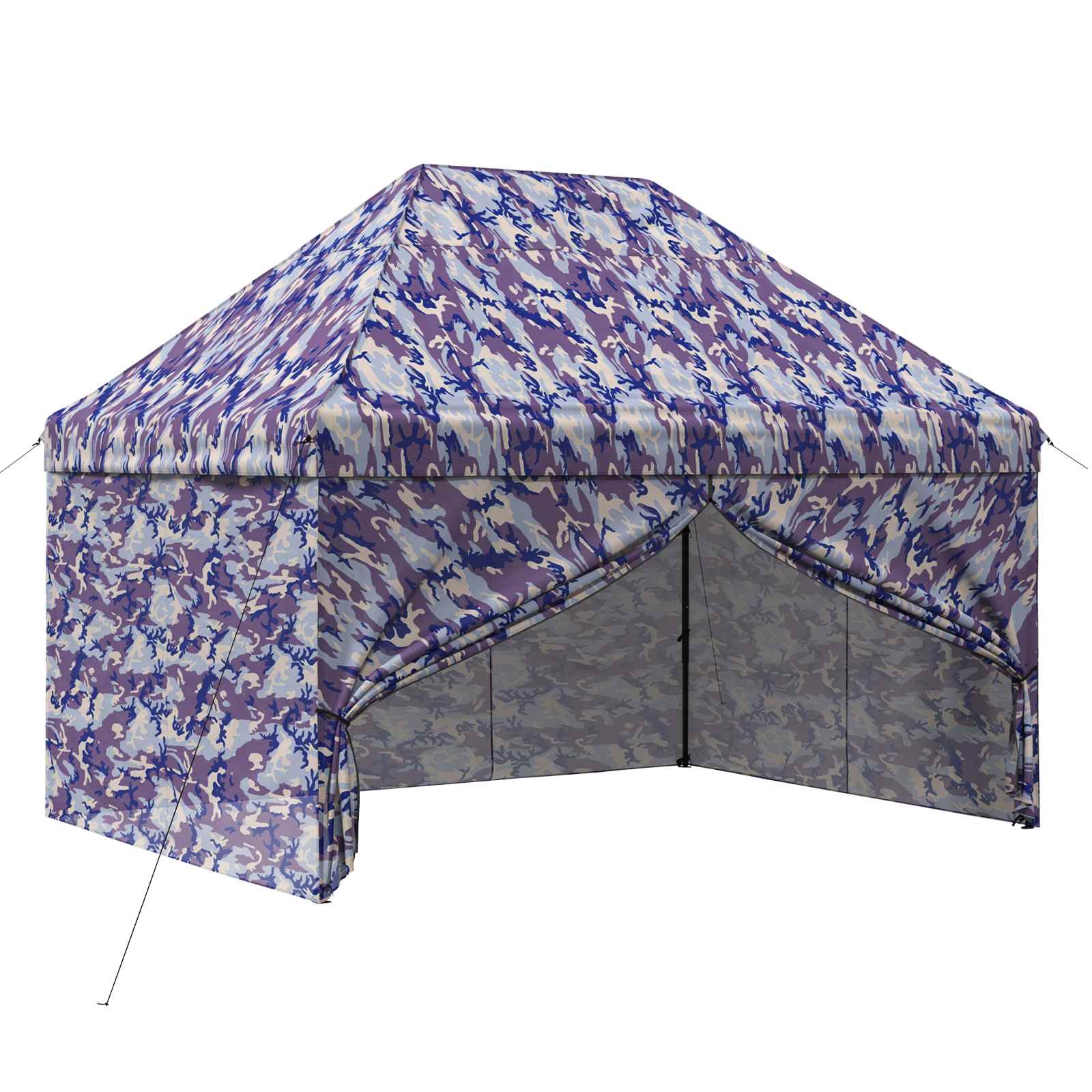 Pop-up Gazebo met 4 Zijwanden 2,9 x 4,3 m Blauw Camouflage image 2