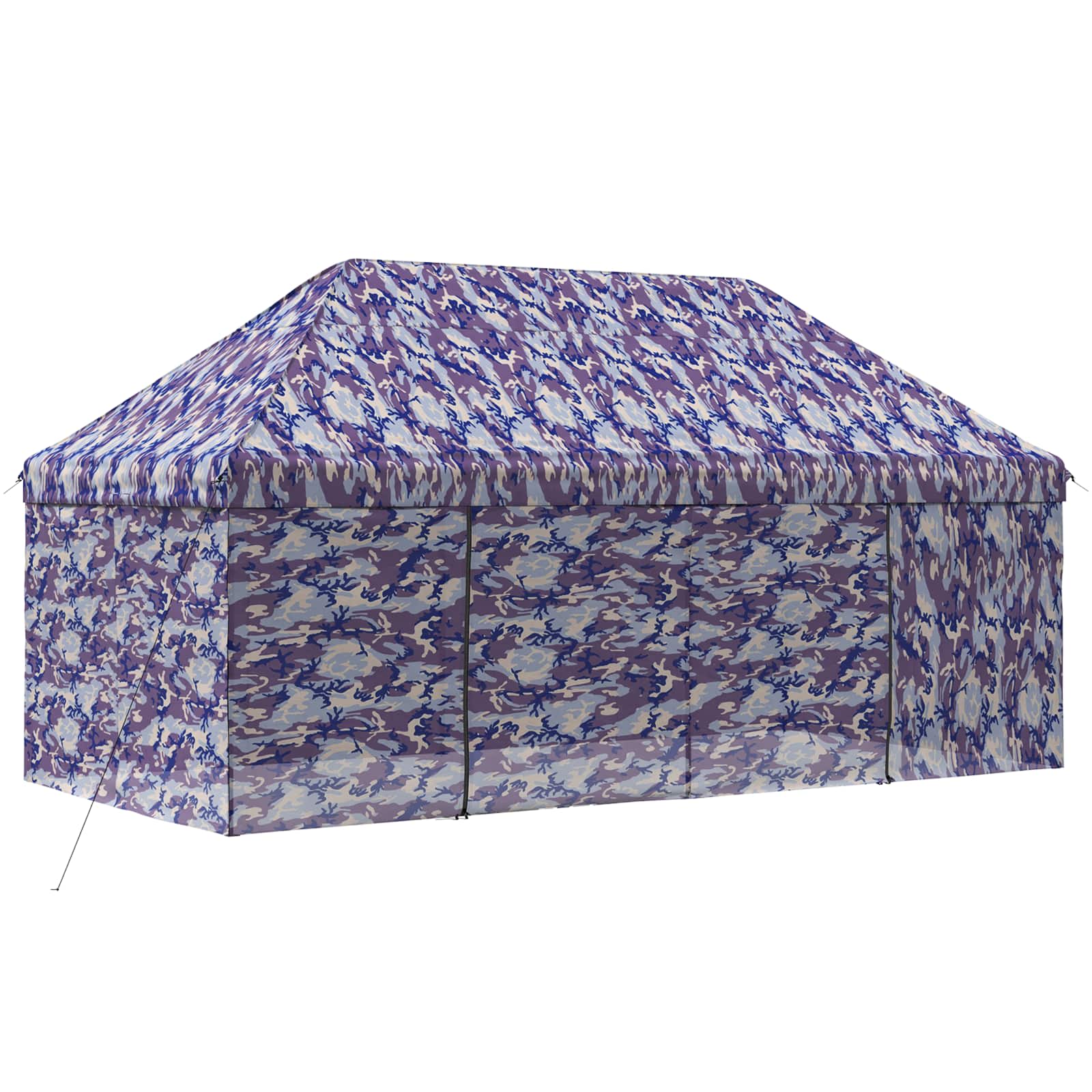 Pop-up Gazebo met 4 Zijwanden 3 x 6 m Blauw Camouflage image 3