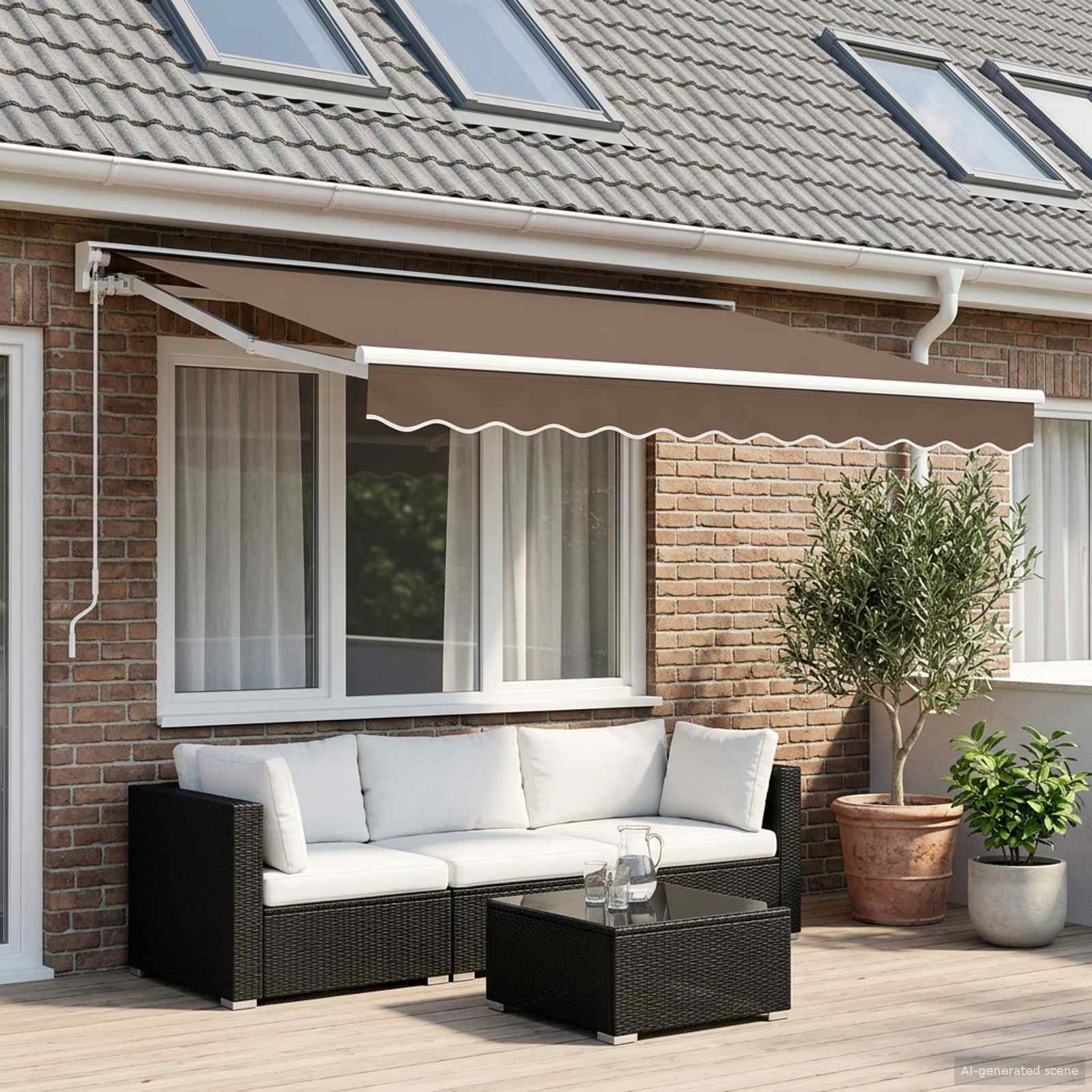 Vervangingsdoek voor zonnescherm Taupe 3 x 2 m Polyester image 1