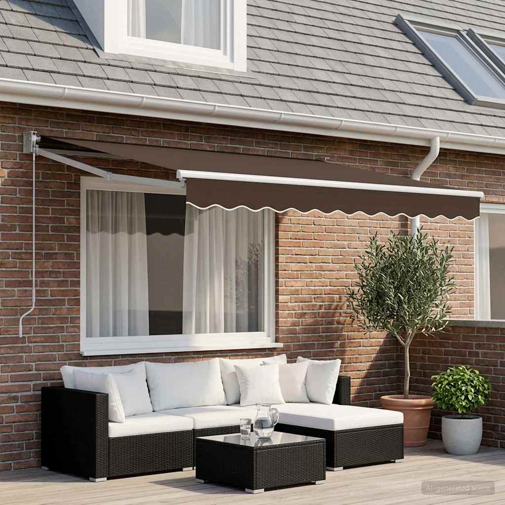 Vervangingsdoek voor zonnescherm Taupe 4 x 2 m Polyester image 1