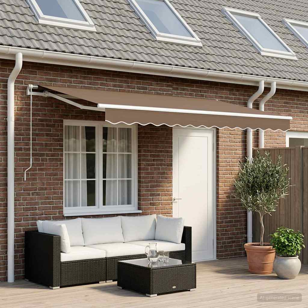 Vervangingsdoek voor zonnescherm Taupe 4,5 × 3,5 m Polyester image 1