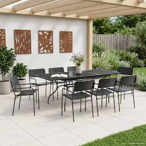 Komplet za jedilnico v vrtu 9 pcs Antracit Jeklo