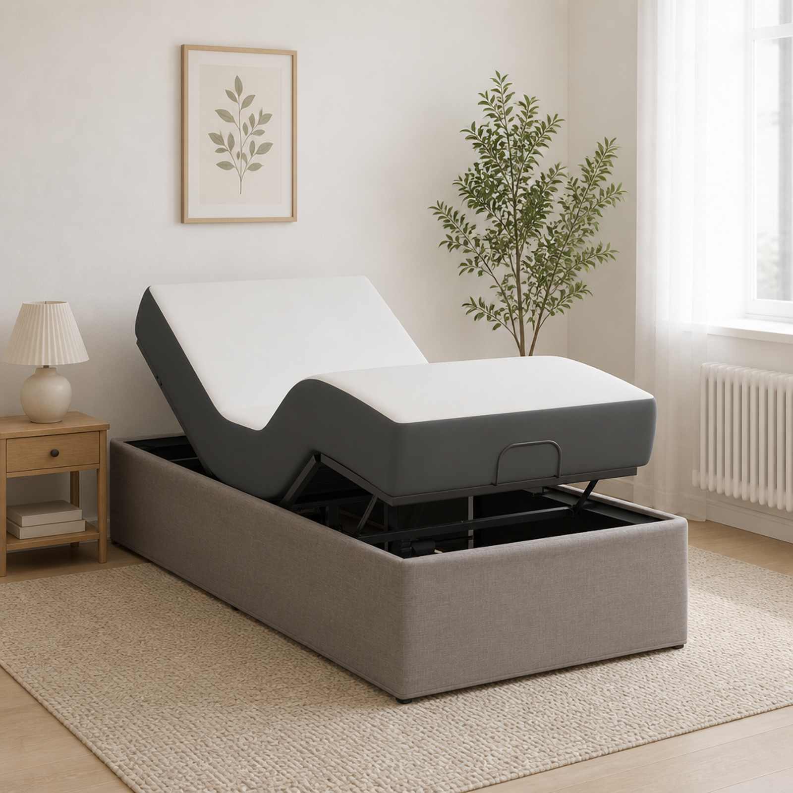 Električna nastavljiva postelja Taupe 200 x 70 x 33,5 cm Jeklo