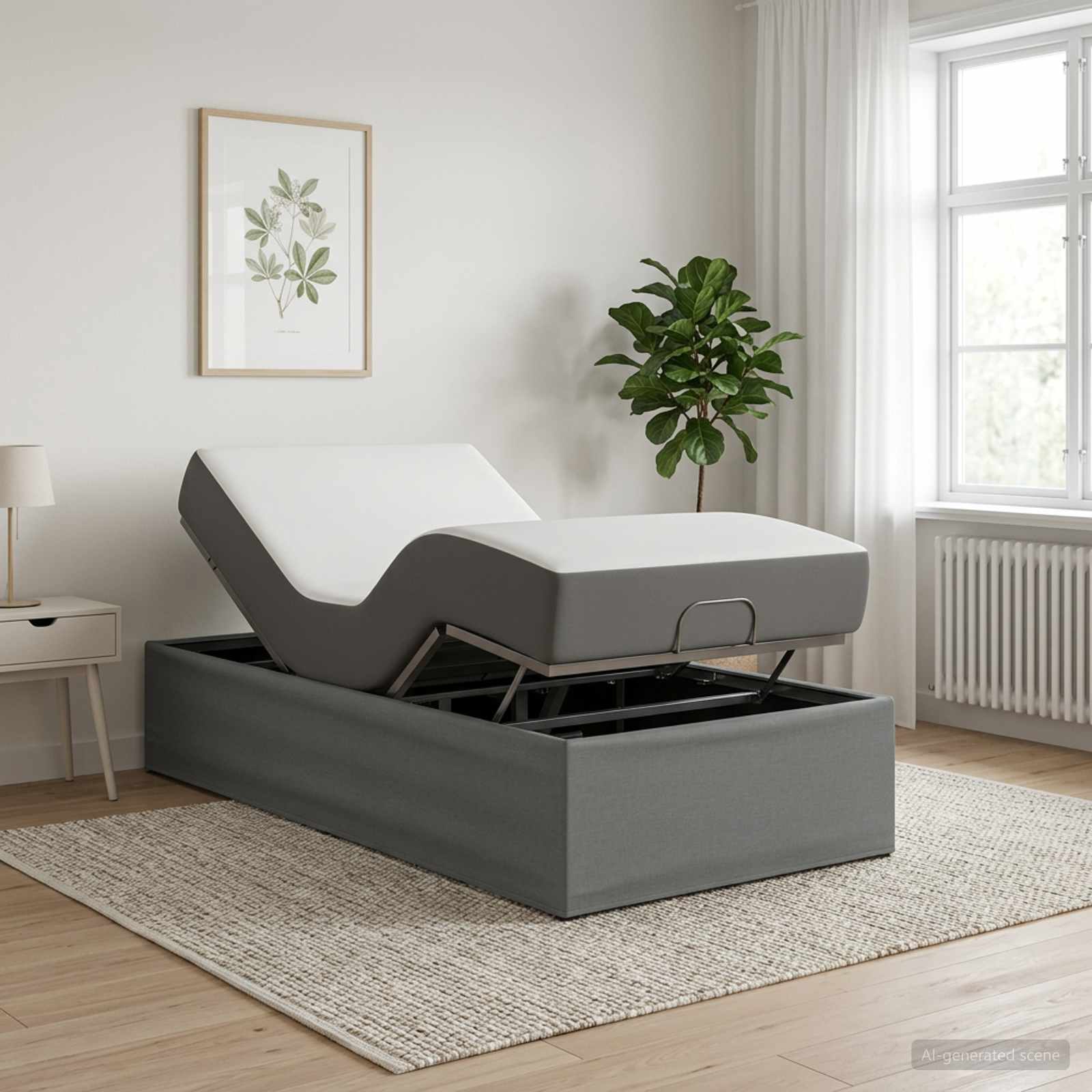 Električna nastavljiva postelja Temno siva 200 x 90 x 33,5 cm