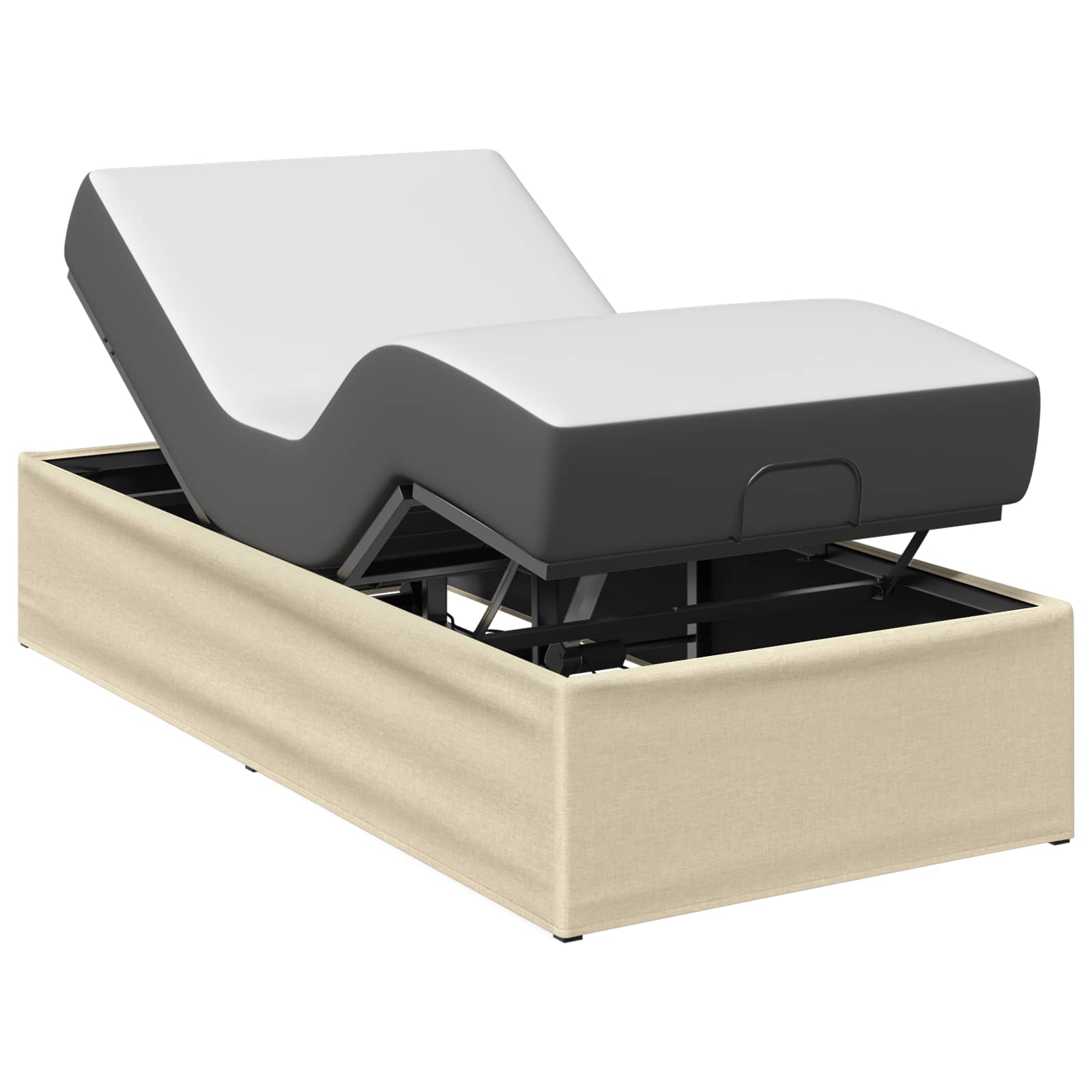 vidaXL - Elektrisch - Verstelbaar - Bed - Frame - Crèmekleurig