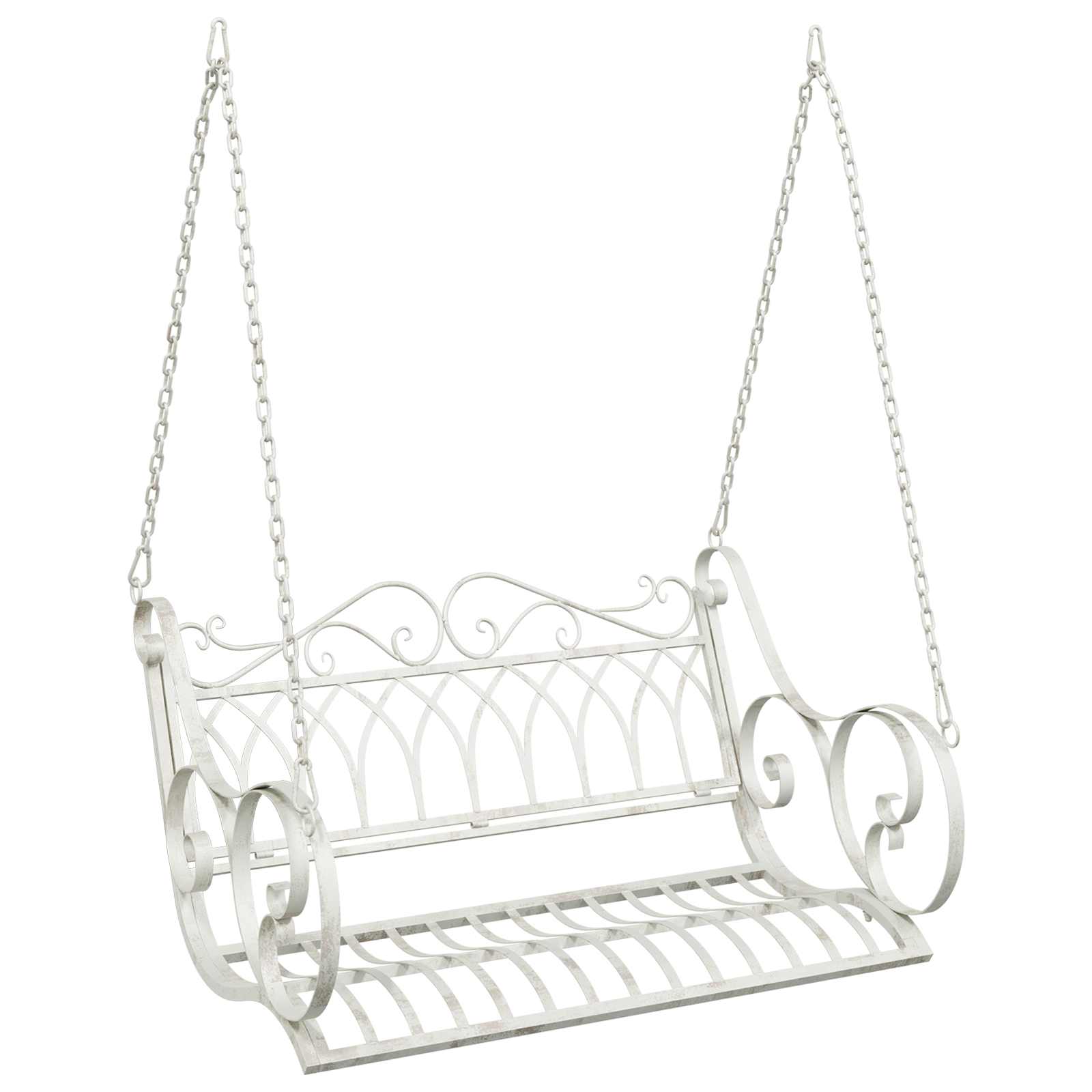 Schommelbank Staal 109 x 75 x 59 cm Antiek wit image 2