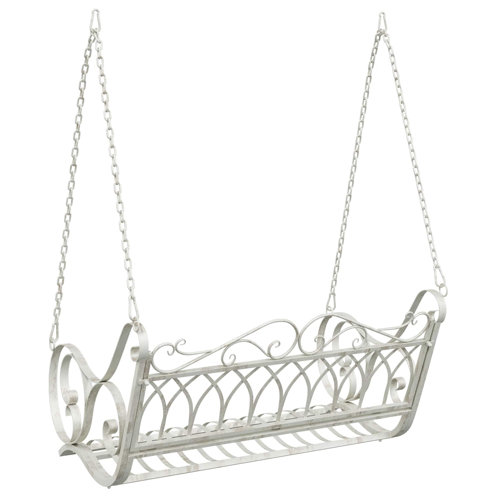 Schommelbank Staal 109 x 75 x 59 cm Antiek wit image 5