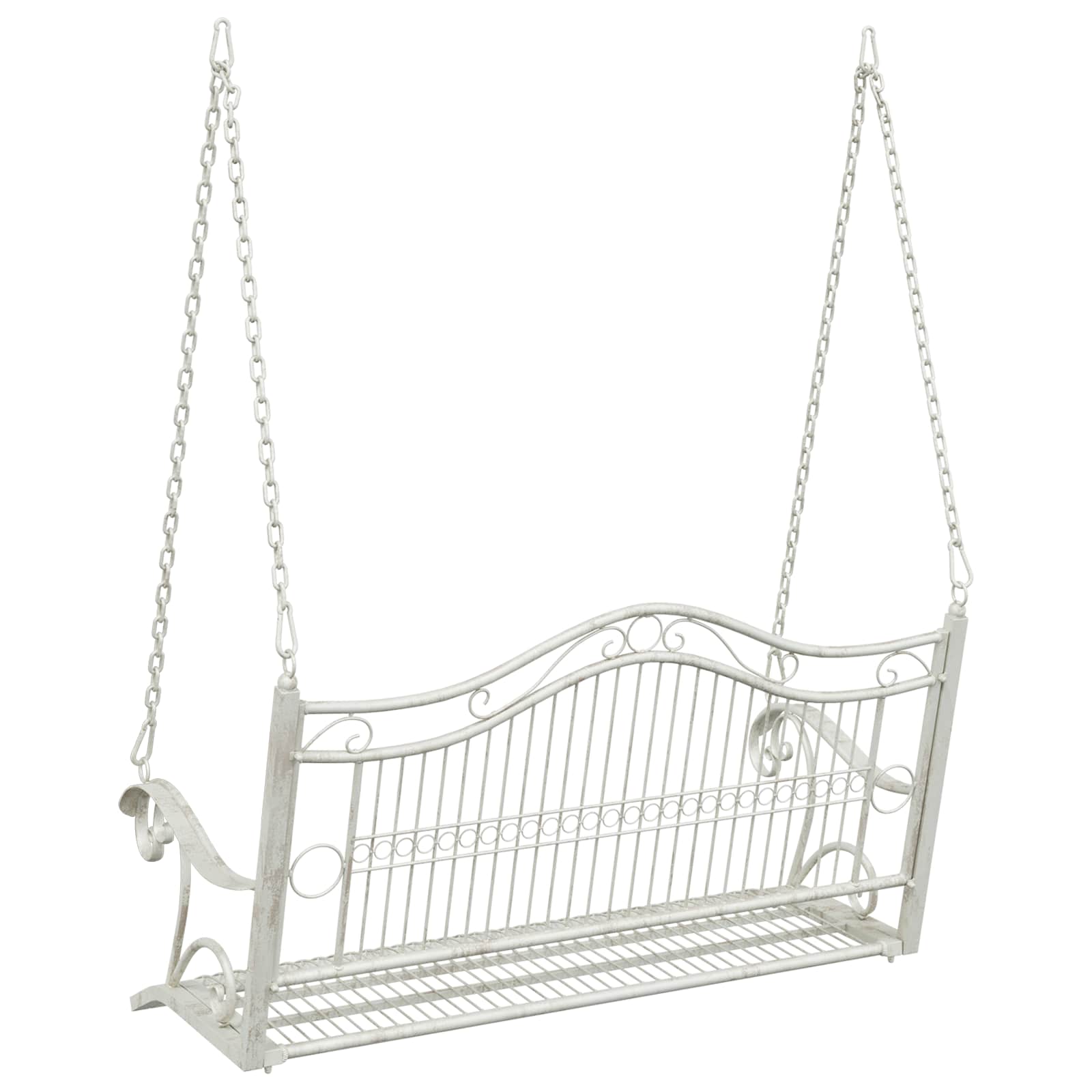 Schommelbank Staal 115 x 61 x 63 cm Antiek wit image 5