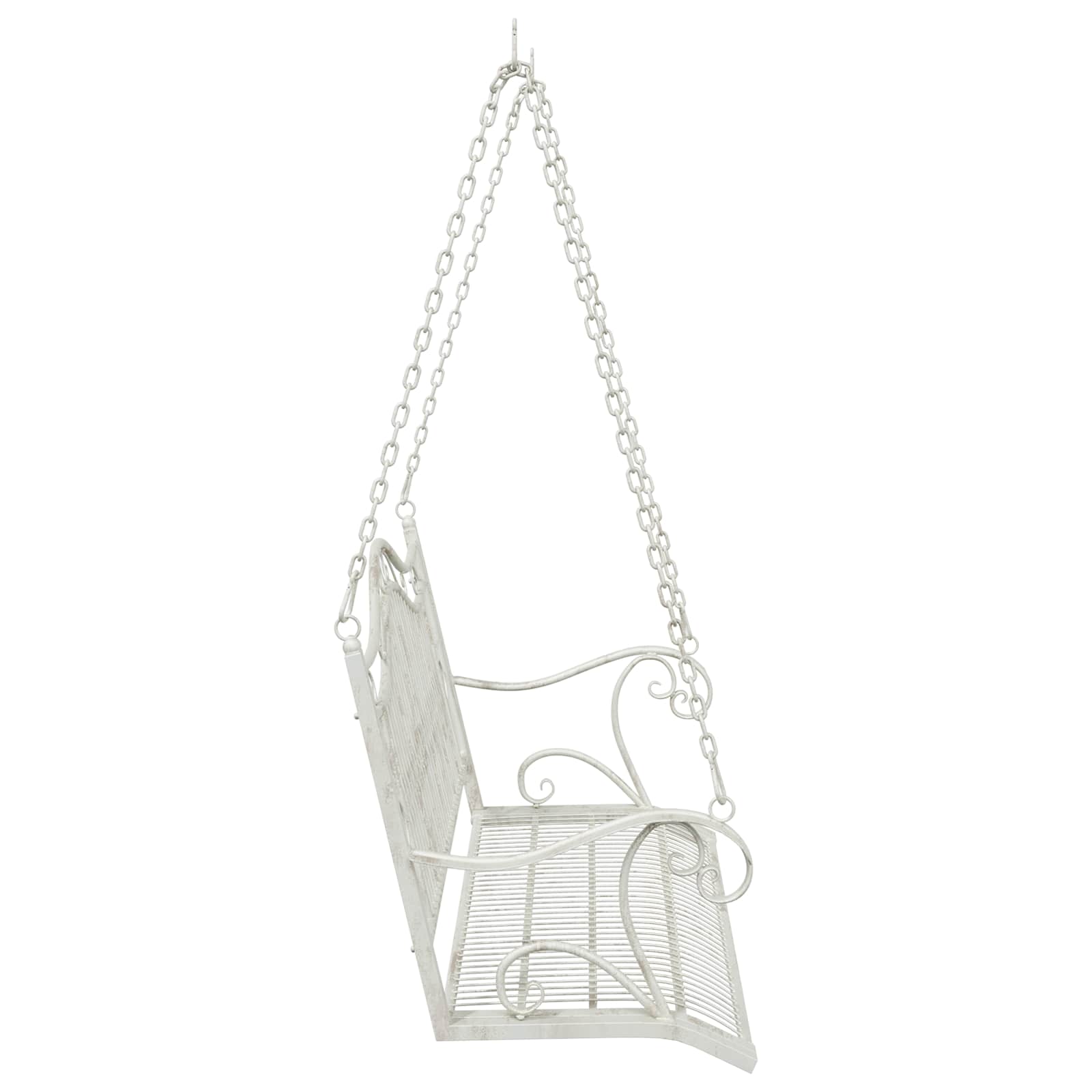 Schommelbank Staal 115 x 61 x 63 cm Antiek wit image 4