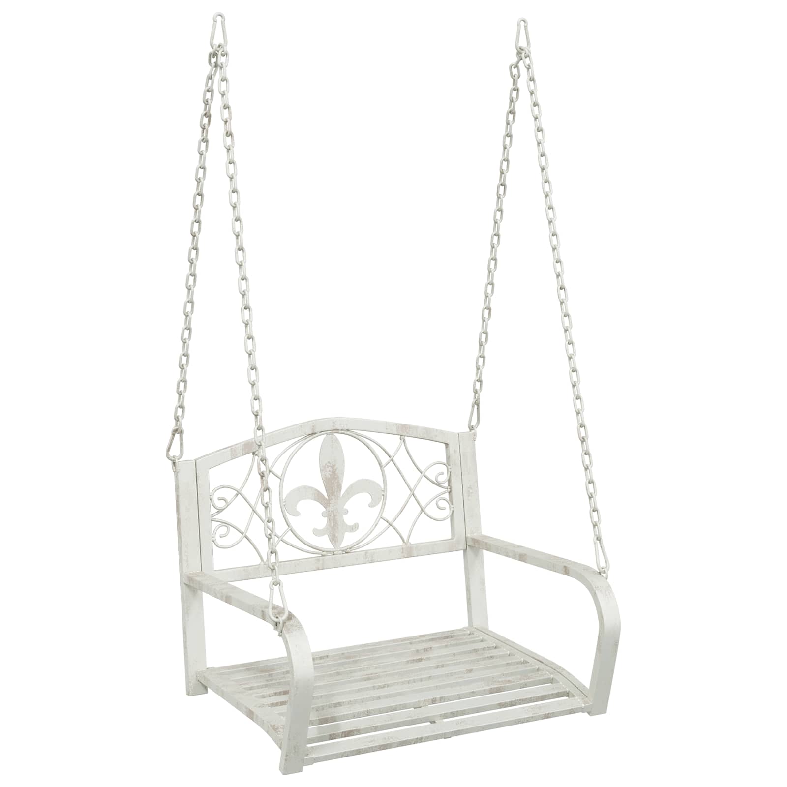 Schommelbank Staal 71,5 x 59 x 55 cm Antiek wit image 2