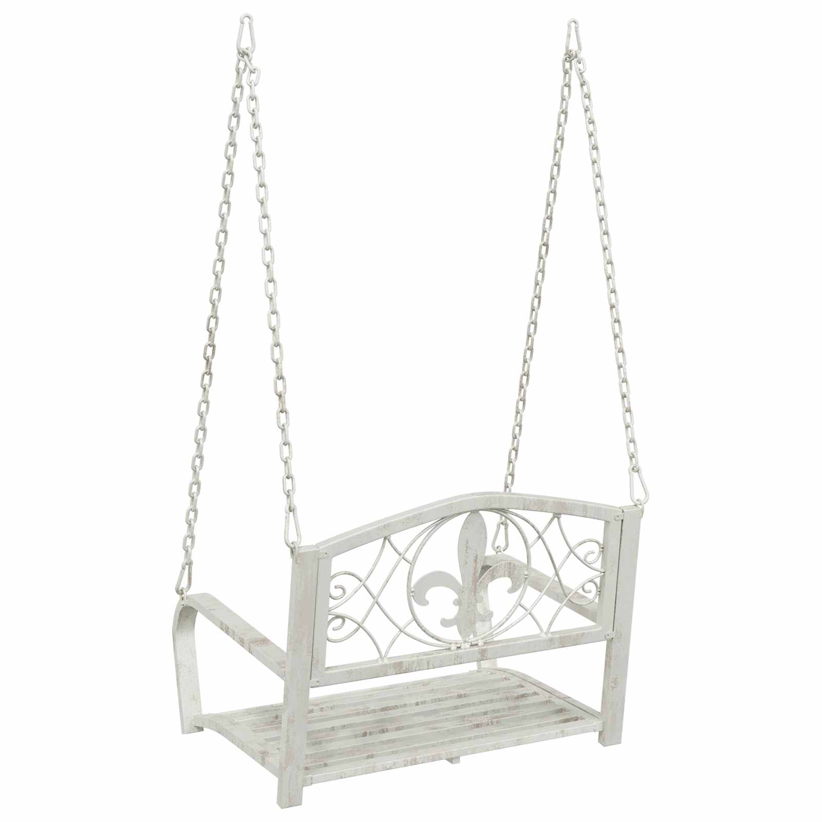 Schommelbank Staal 71,5 x 59 x 55 cm Antiek wit image 5
