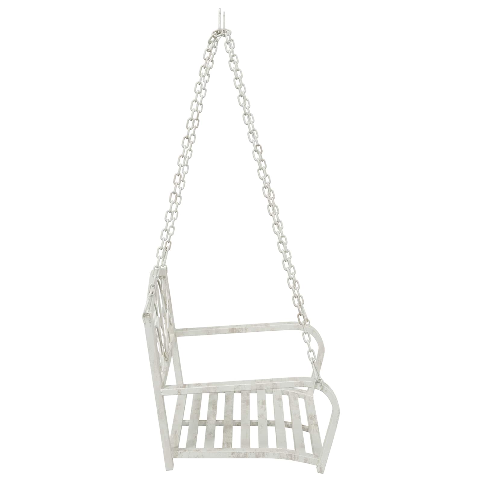 Schommelbank Staal 71,5 x 59 x 55 cm Antiek wit image 4
