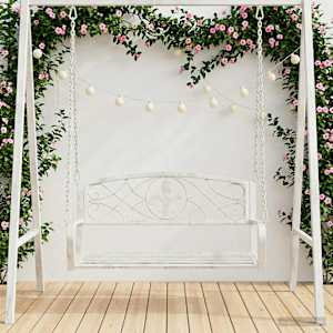 Gugalna klop Jeklo 110,5 x 59 x 55 cm Antik bela