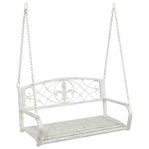 vidaXL Kiikpink Teras 110,5 x 59 x 55 cm Antikvalge