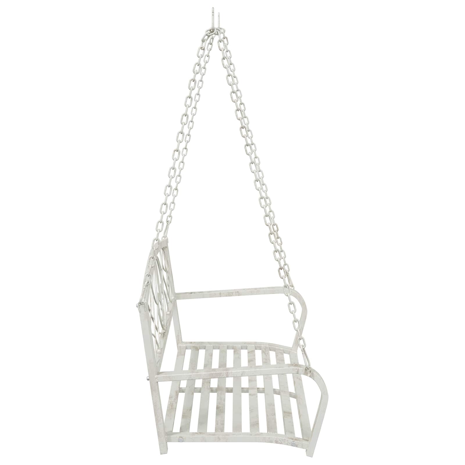Schommelbank Staal 110,5 x 59 x 55 cm Antiek wit image 4