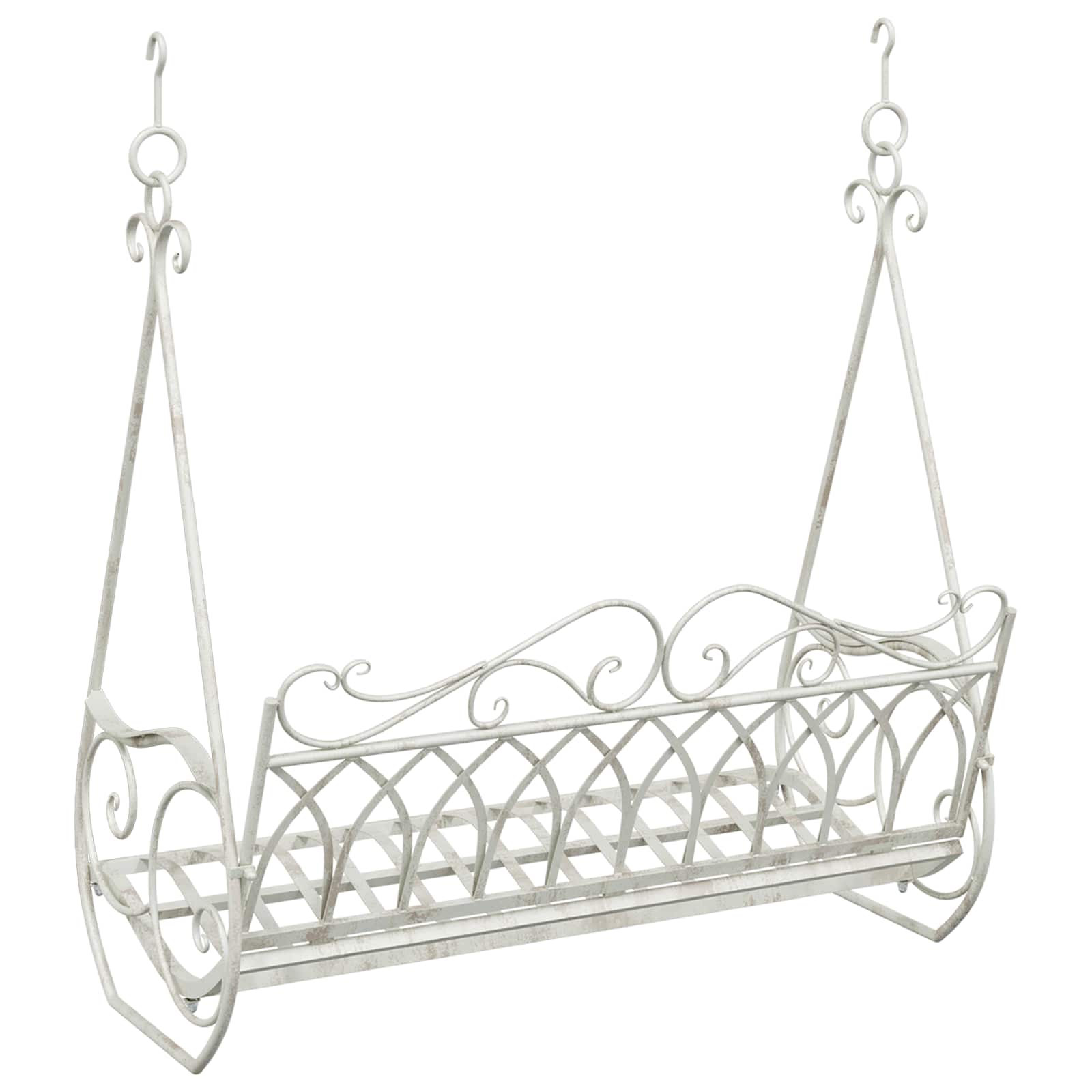 Schommelbank Staal 112 x 60 x 126,5 cm Antiek wit image 5