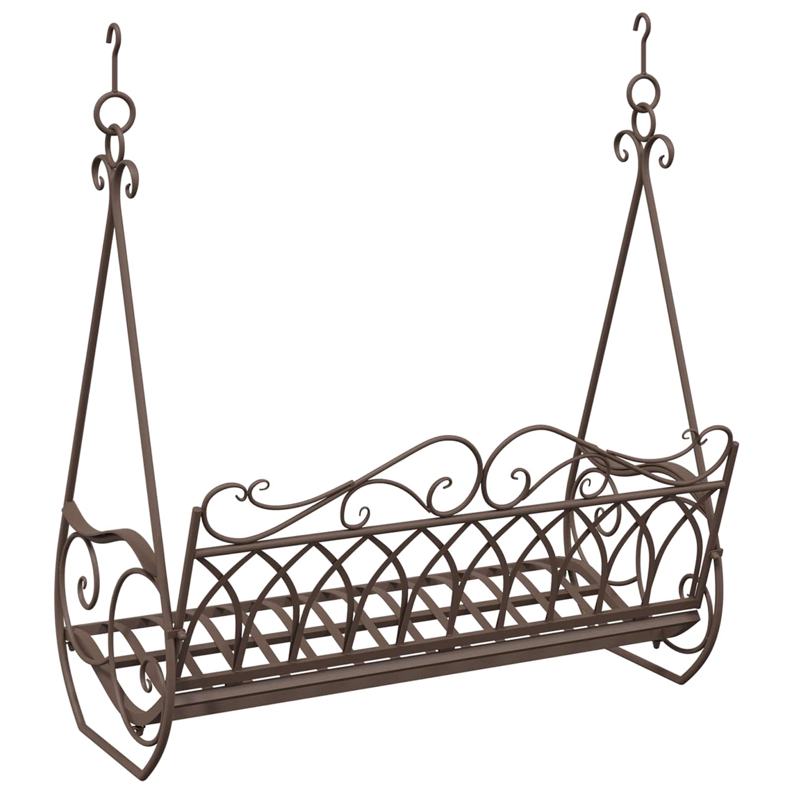Schommelbank Staal 112 x 60 x 126,5 cm Antiek Bruin image 5