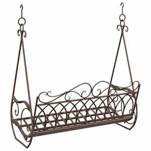 Houpací lavička Ocel 112 x 60 x 126,5 cm Antická hnědá - obrázek 5