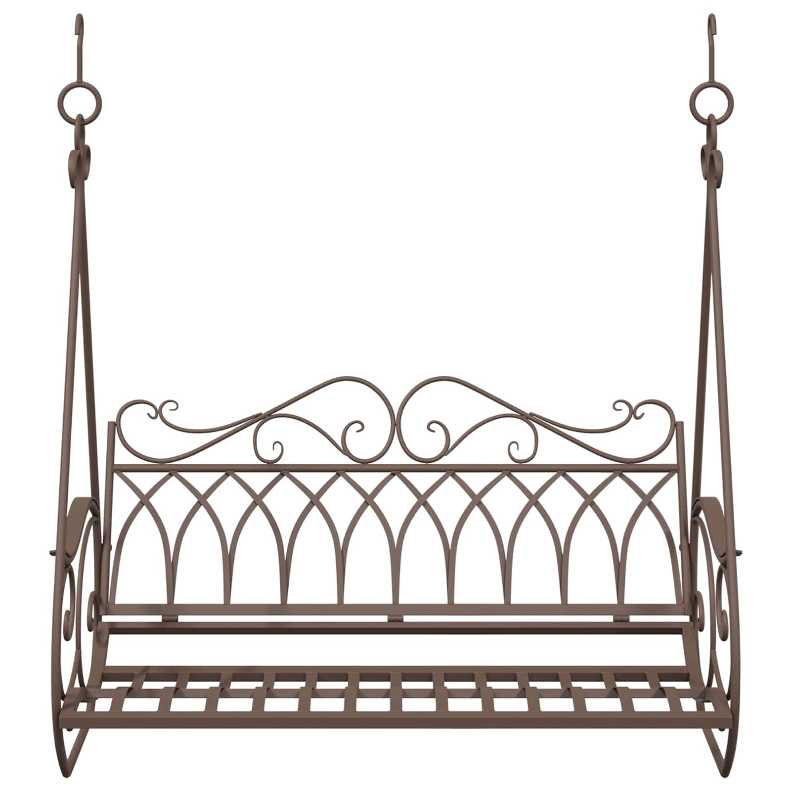 Schommelbank Staal 112 x 60 x 126,5 cm Antiek Bruin image 3