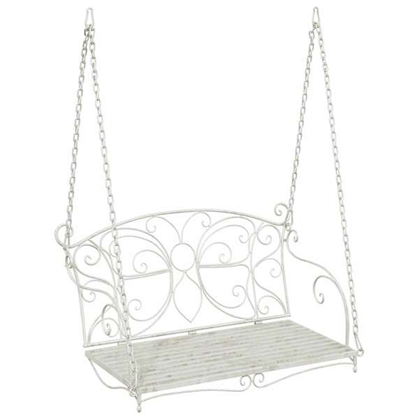 vidaXL Kiikpink Teras 105,5 x 61 x 56 cm Antikvalge
