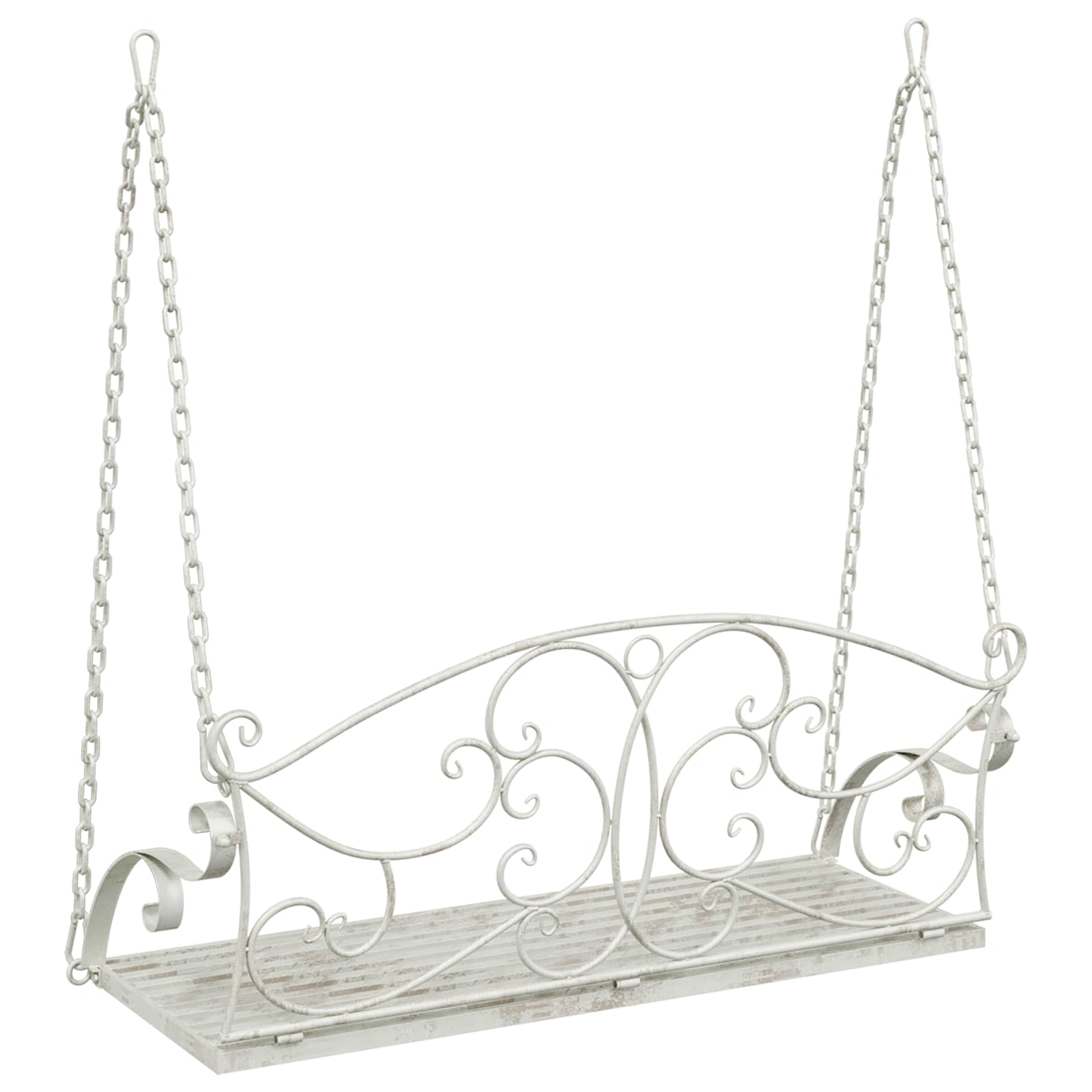 Schommelbank Staal 110 x 52,5 x 47 cm Antiek wit image 5