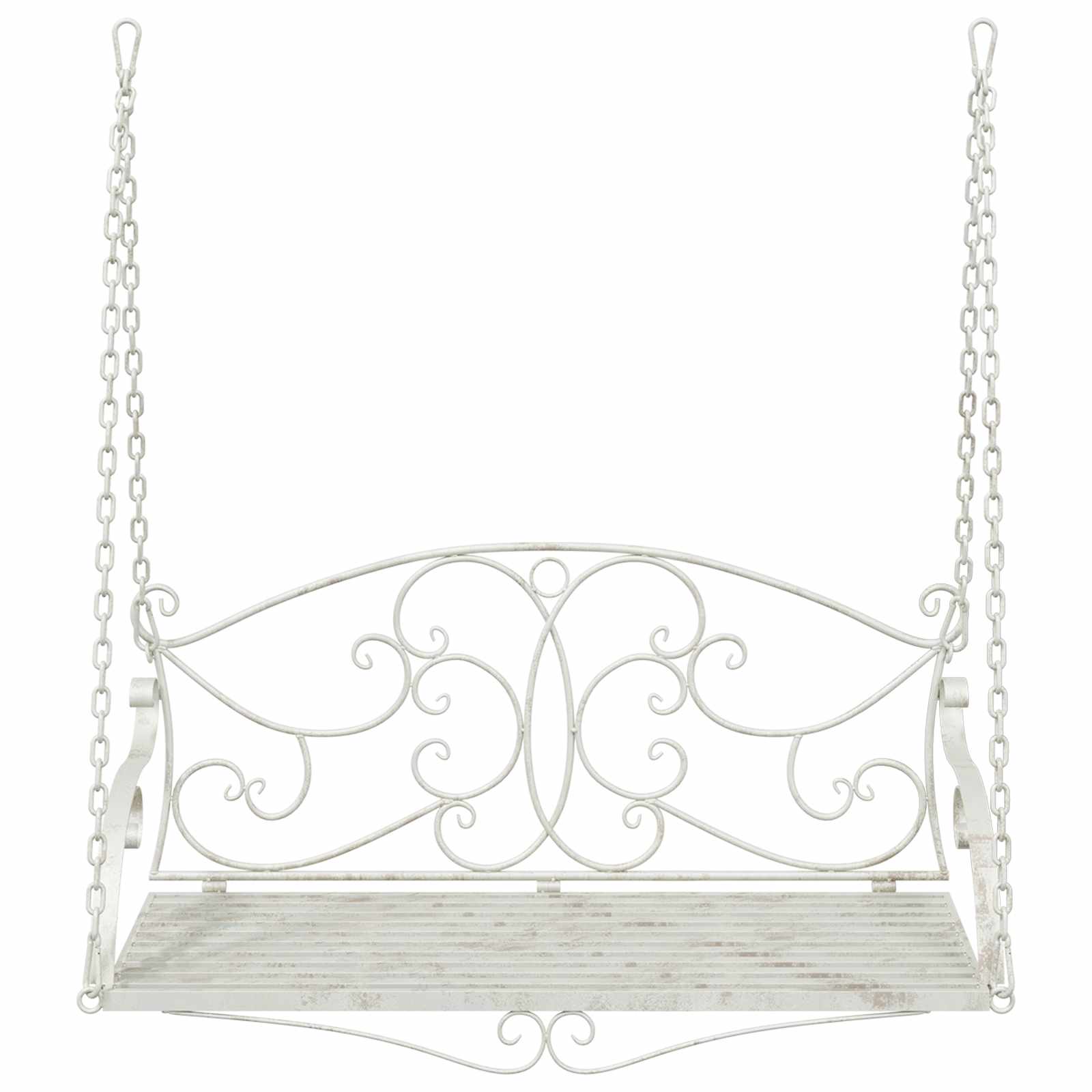 Schommelbank Staal 110 x 52,5 x 47 cm Antiek wit image 3