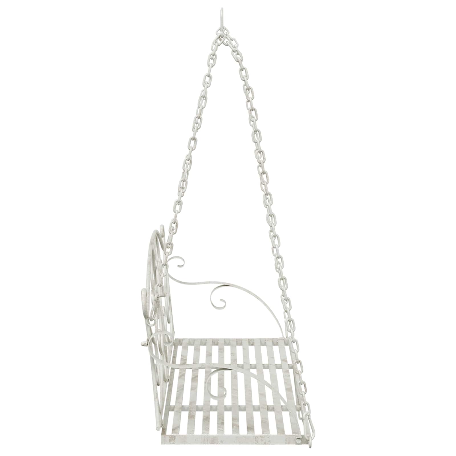 Schommelbank Staal 110 x 52,5 x 47 cm Antiek wit image 4