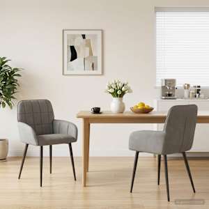 Jedilni stoli 2 pcs Žamet Svetlo siva 56,5 x 50 x 86 cm