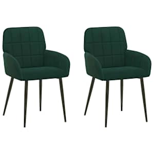 Jídelní židle 2 pcs Samet Tmavě zelená 57 x 50 x 85 cm - obrázek 2
