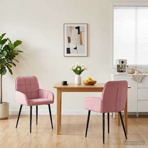 Jedilni stoli 2 pcs Žamet Roza 56,5 x 50 x 86 cm