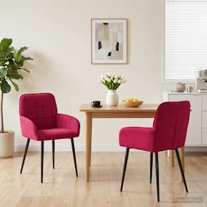 Jedilni stoli 2 pcs Žamet Vinorodna rdeča 56,5 x 50 x 86 cm