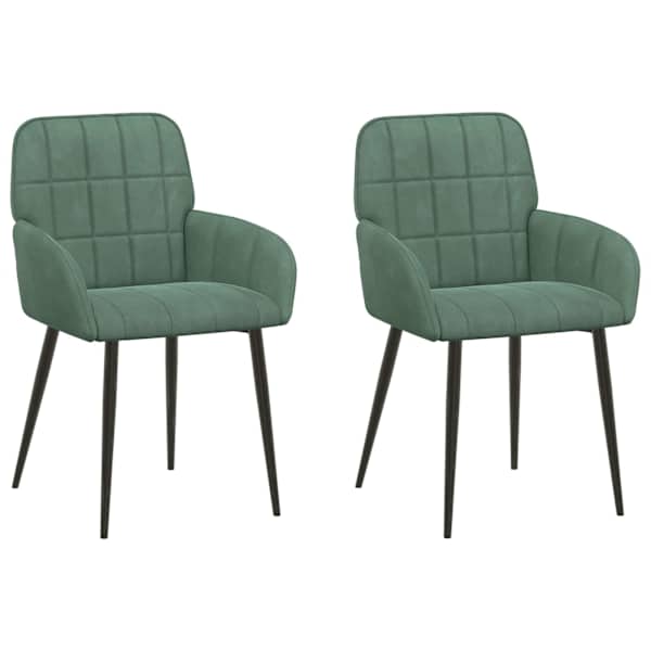 vidaXL S&ouml;&ouml;gitoa Toolid 2 tk Samet Mere Roheline 57 x 50 x 85 cm