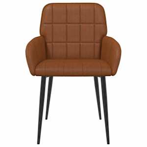 Jídelní židle 2 pcs Umělá kůže Hnědá 57 x 50 x 85 cm - obrázek 2