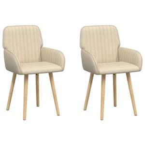 Jídelní židle 2 pcs Textil Krémová 56,5 x 50 x 87,5 cm - obrázek 1