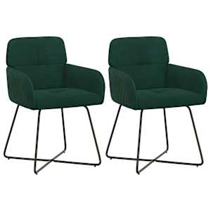 Jídelní židle 2 pcs Samet Tmavě zelená 59 x 56,5 x 86 cm - obrázek 2